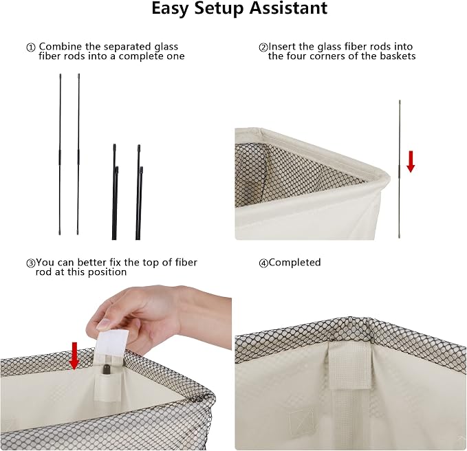 Odonata Slim Laundry Hamper Handles Collapsible Laundry Basket Thin Dirty - Image 3
