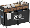 Laundry Sorter 4 Section 206L: Rolling Laundry Basket Organizer by SAKSUNFORYOU