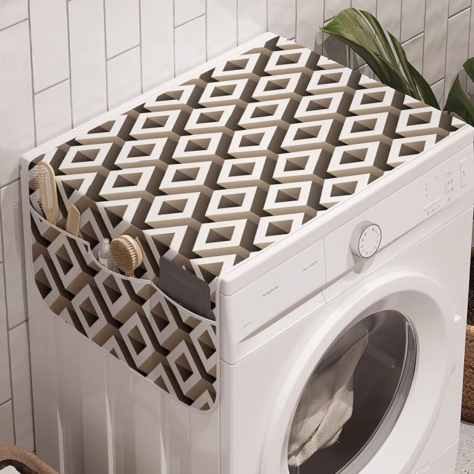 Lunarable Geometric Washing Machine Organizer, Digital Maze Inspired Pattern by Lunarable