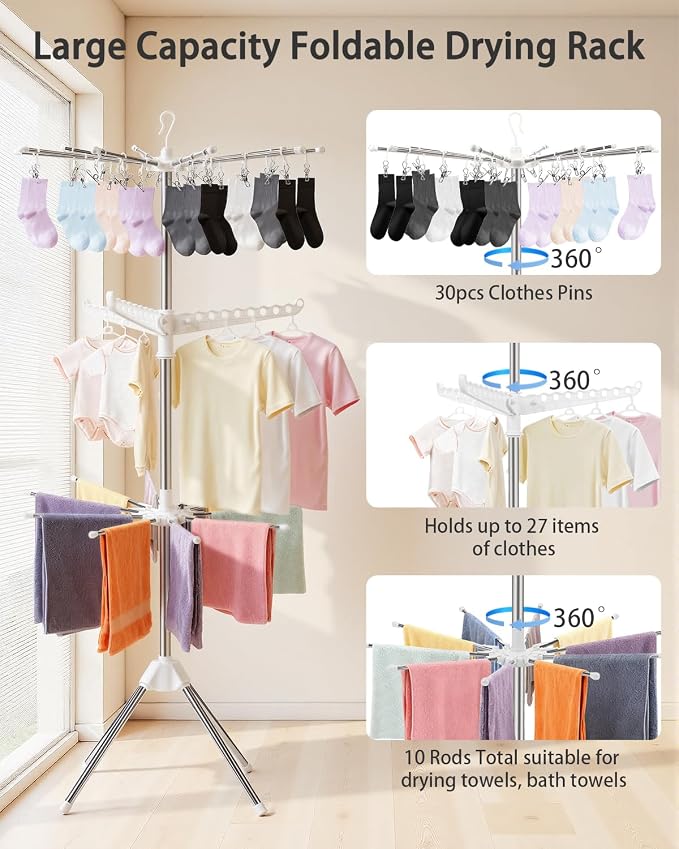 Foldable Clothes Drying Rack - Image 3