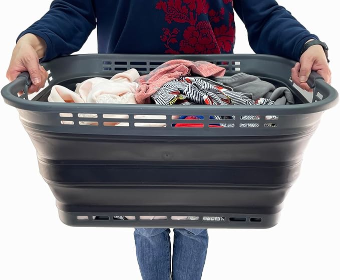SAMMART 42L Collapsible Plastic Laundry Hamper/Basket - Image 6
