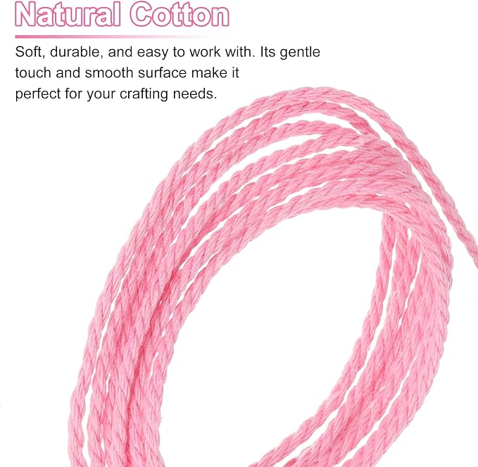 HARFINGTON Natural Macrame Cord 2mm x 220 Yards 3 Strand Twisted Cotton Macrame - Image 4