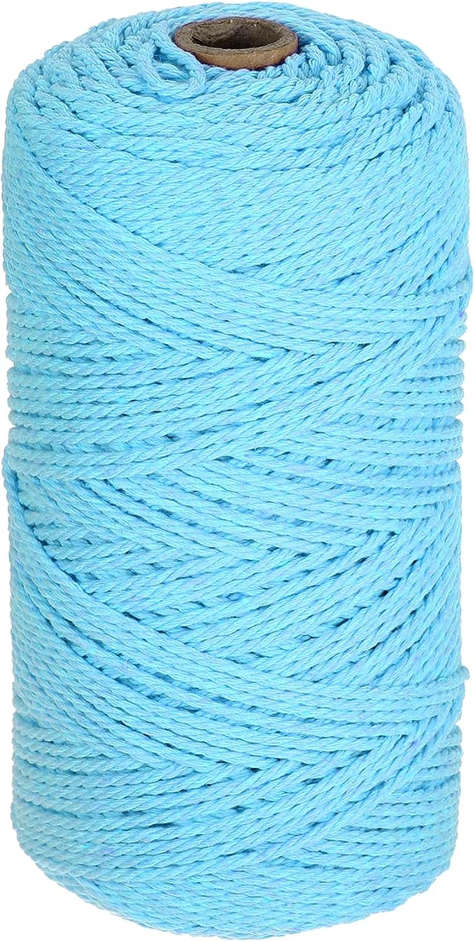 HARFINGTON Natural Macrame Cord 2mm x 220 Yards 3 Strand Twisted Cotton Macrame by HARFINGTON