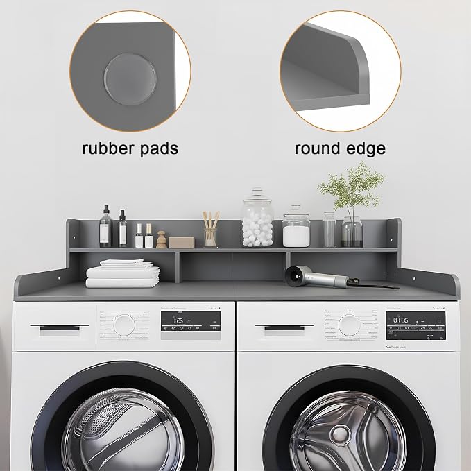 Washer Dryer Countertop with Shelf, 2-Tier Laundry Countertop Over Washer and - Image 3