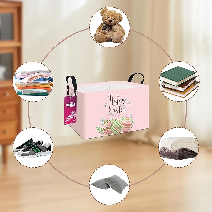 Rectangular Storage Basket Fabric Organizer Bin - Image 7