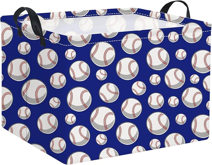 HIYAGON Rectangular Baseball Toy Storage Bin Organizer Box by HIYAGON