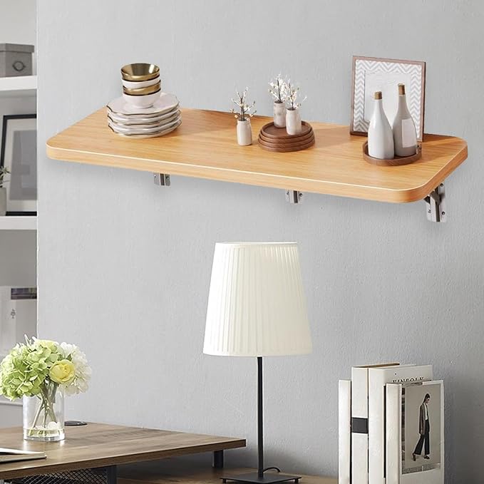 Folding Display Wall Shelf Wall Mounted Folding Table Wooden Board Foldable - Image 4