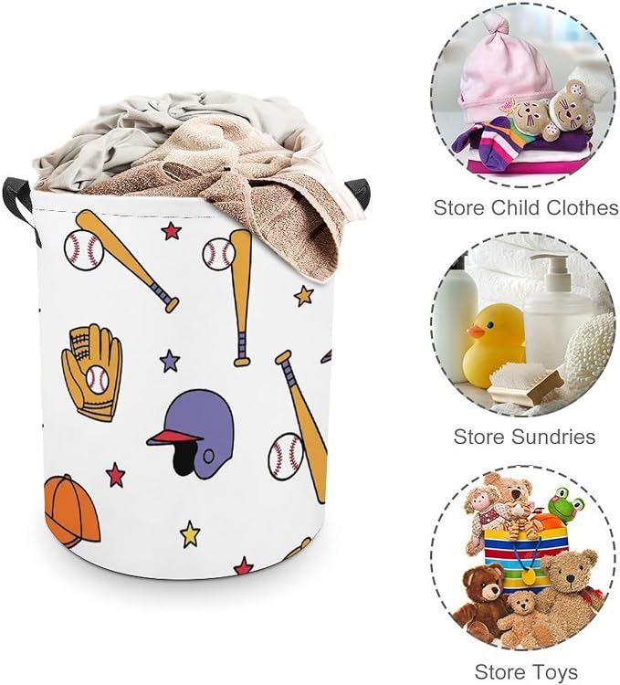 Storage Basket, Baseball Bat Glove Helmet Laundry Hamper/Bathroom/Home - Image 3