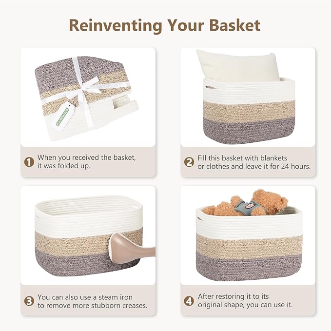 Cotton Rope Basket, Storage Baskets - Image 4