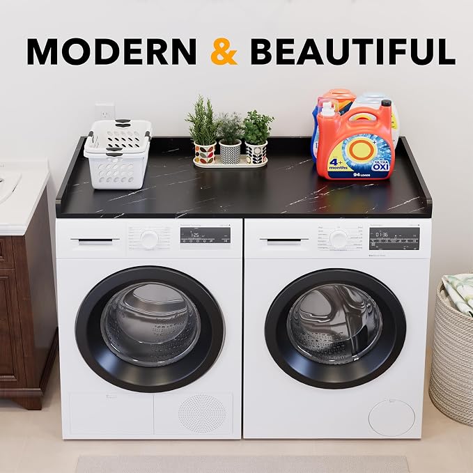 SpaceAid Washer Dryer Countertop, Laundry Wood Shelf Topper - Image 6