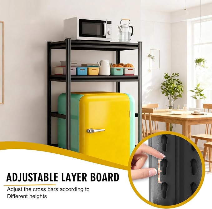 3-Tier Space Saving Refrigerator Shelf Organizer, Adjustable Metal Storage Rack - Image 5