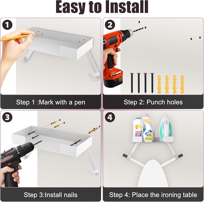 Ironing Board Holder Wall Mount, Ironing Board Hanger Wall Mount - Image 4