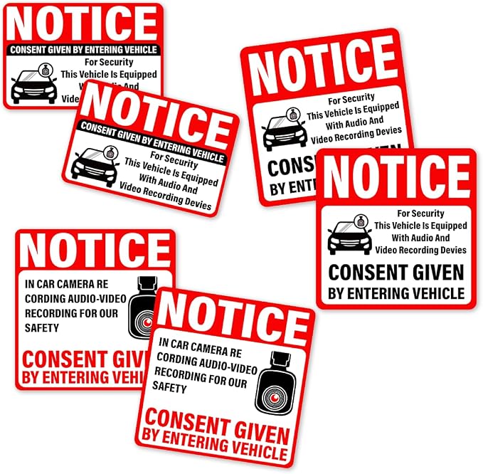 Pack 18 Pcs Notice Audio and Video Recording Sticker by rabowa