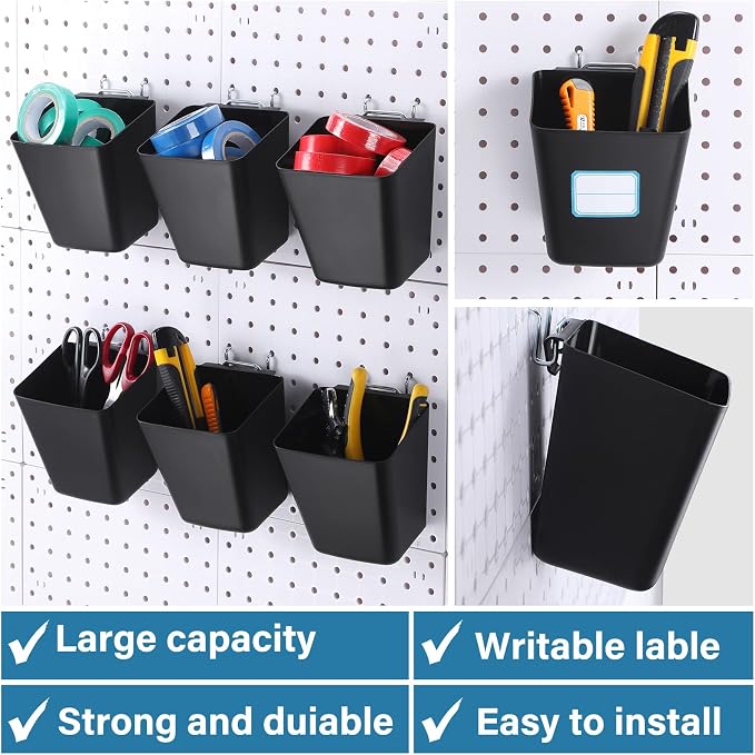 Namalu 12 Pack Peg Board Storage Bins - Image 4