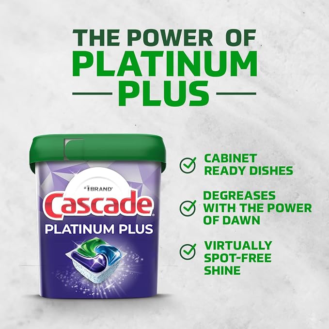 Cascade Platinum Plus Dishwasher Pod, Dish Detergent ActionPacs, Dishwasher - Image 2