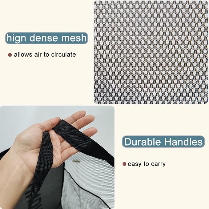 2 Pack Mesh Pop Up Laundry Hamper Collapsible Laundry Basket - Image 4