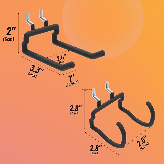 HUHOLE 8 Pack Pegboard Drill Holder and Utility Hooks Set Heavy Duty Vinyl - Image 3