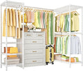 E10L L-Shaped Clothes Rack for Corner（With Expandable Hanger Rod）Heavy Duty by UlifHome