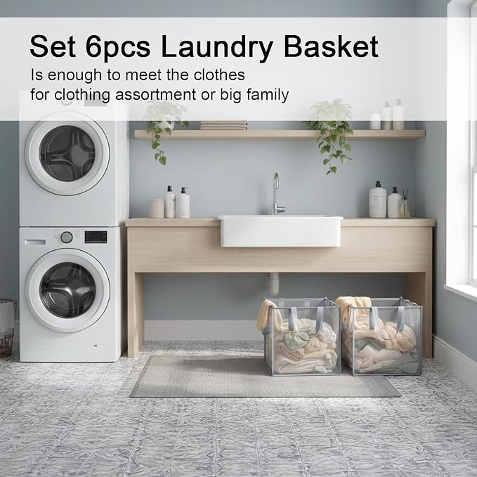 4 Pack Popup Laundry Hamper 13 Inch Collapsible Laundry Baskets - Image 5