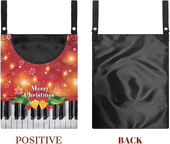 Christmas Piano Clothespin Bag Clip Large Capacity Storage Bag Machine Washable - Image 7