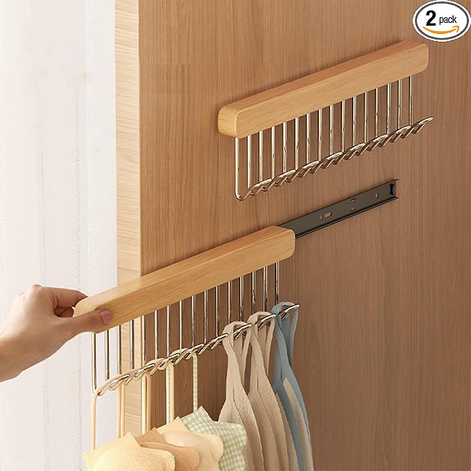 2 pack 12 inch valet rods for closets, extendable and pull-out wardrobe pole by QHLhomestead