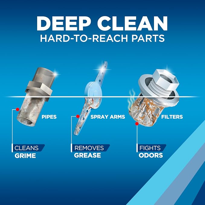 Finish Dishwasher Cleaner Tablets, Deep Cleans Hidden Grease & Grime, Fights - Image 3