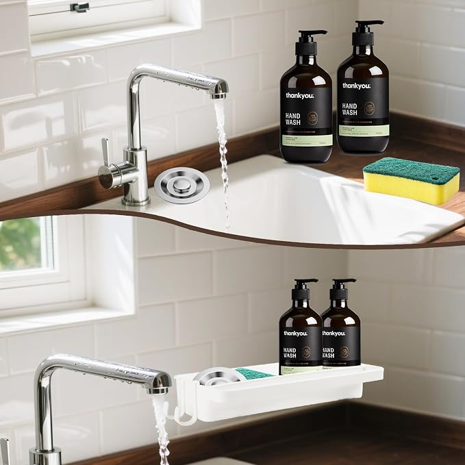 Sink Caddy Organizer, No-Punch Thicken Sponge Holder - Image 6