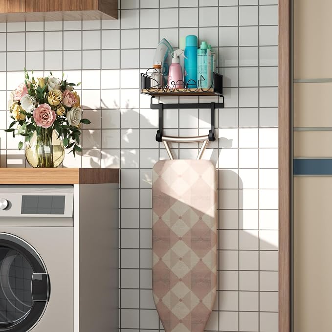 SRIWATANA Ironing Board Hanger Wall Mount, Laundry Room Iron and Ironing Board - Image 3