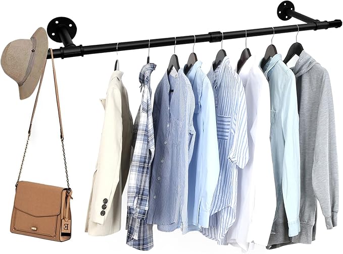 Oroonoko 36 inch Industrial Pipe Clothes Rack Wall Mount by Oroonoko