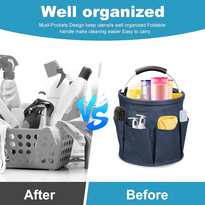 17L Cleaning Caddy with Handle, 4.5 Gallon Cleaning Supply Caddy Foldable - Image 5