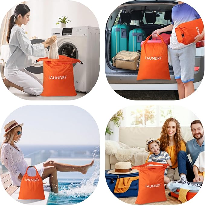 2 Pack Travel Laundry Bag, Nylon Washing Bags - Image 5