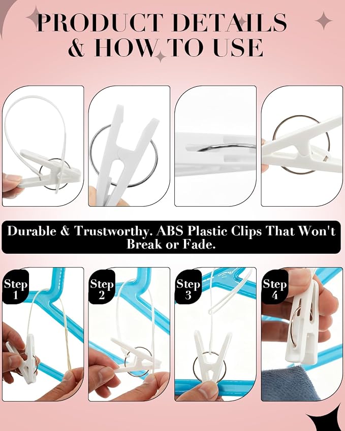 100 Pack Multi Purpose Laundry Hanging Clips - Image 5