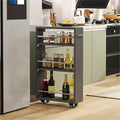 4 Tier Slim Rolling Storage Cart Narrow Rolling Utility Cart Kitchen Storage by Unknown