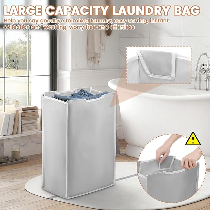 3 Pack Large Laundry Sorter Replacement Bags, Hamper Cart Removable Replacement - Image 5