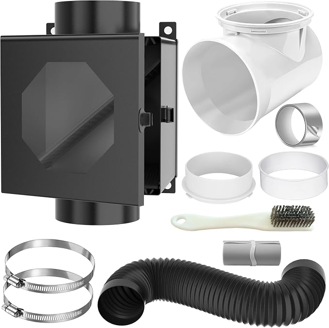 Metal Dryer Duct Lint Trap, Indoor Dryer Vent Kit by GTACASS