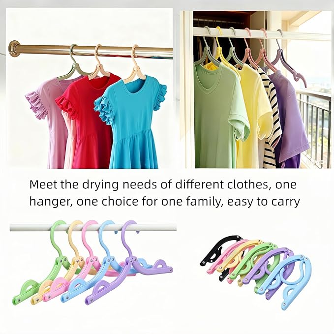 12 Pcs Travel Folding Hangers Cruise Ship Essentials, Portable Plastic Folding - Image 2