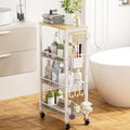 Slim Bathroom Storage Cart, 4 Tier Small Rolling Organizer Cabinet by DTUQYX