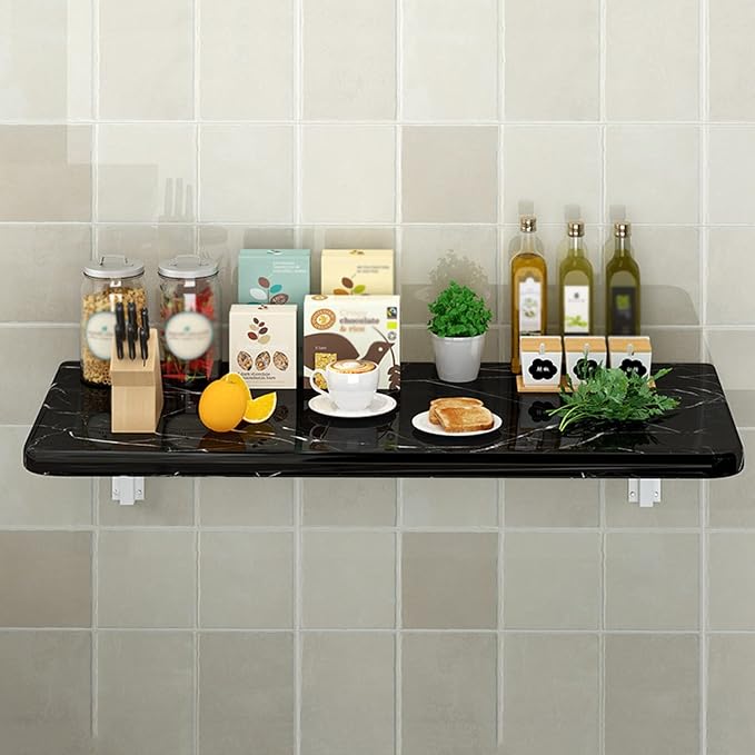 Laundry Folding Table Wall Mounted Marble Pattern Wall Table - Image 4