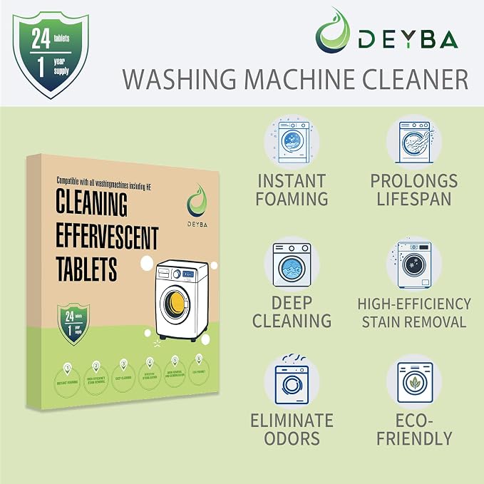 DEYBA Washing Machine Cleaner Tablets – Instant Foaming, Fast Dissolve - Image 3