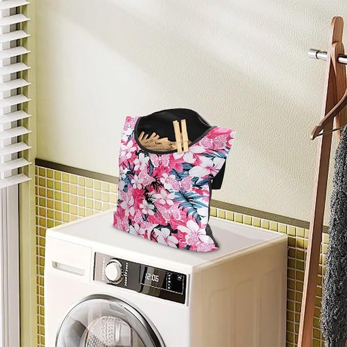 Frangipani Print Clothespin Bag - Image 3