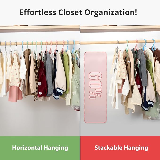 Baby Hangers for Closet Adjustable, Extendable & Stackable Kids Hangers - Image 3