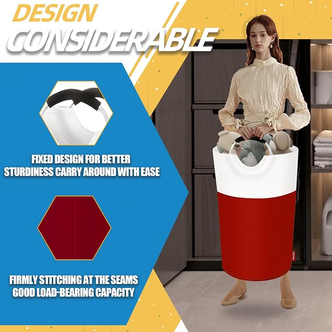 125L Laundry Basket, Collapsible Laundry Hamper - Image 4