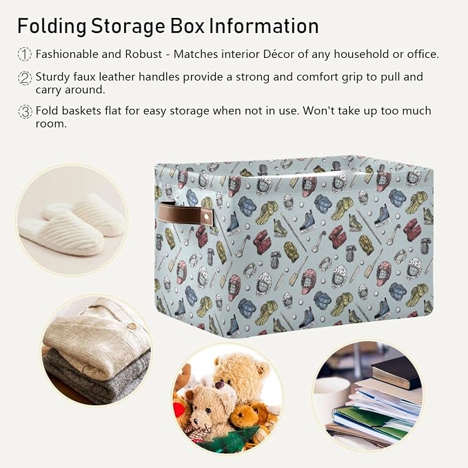 Hockey Gear Gloves Storage Bins Box Foldable Shelf Basket - Image 5