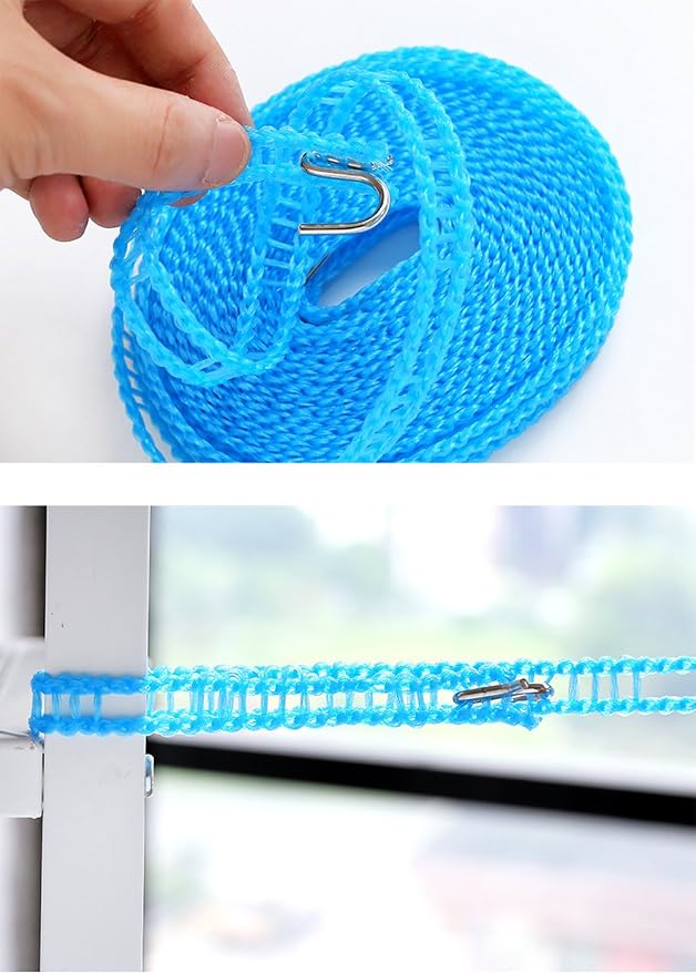 2 Pack Nylon Clothesline Windproof Clothes Drying Rope Travel Clothes Line - Image 8
