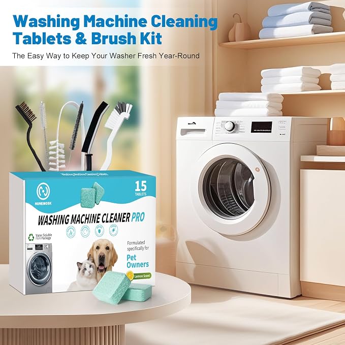 Washing Machine Cleaner, Washer Machine Cleaner Tablets 15 Pcs + Dryer Vent - Image 7