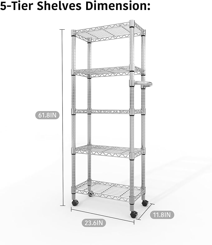 61-Inch Metal Storage Rack - Image 3