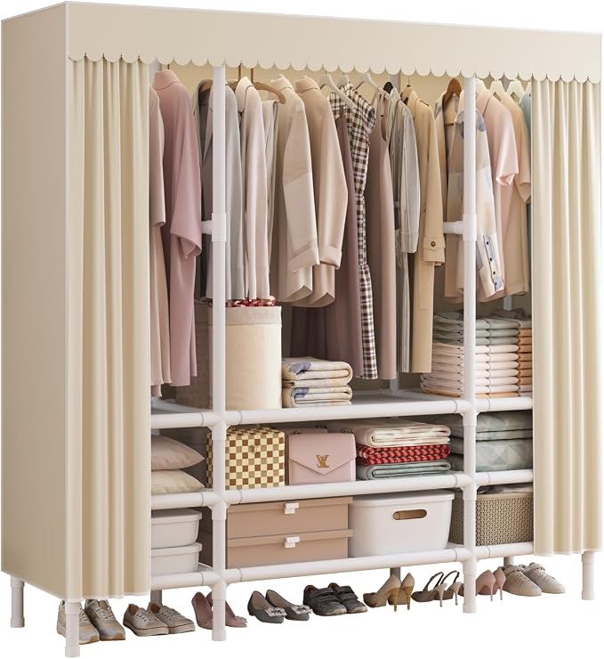 Portable Closet, Garment Rack, Heavy Duty Clothes Rack by WEALTHYHEART