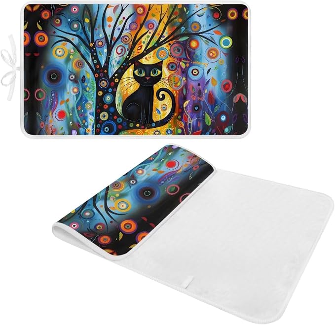 Modern Art Cat Pattern Portable Ironing Mat Anti Slip - Image 7