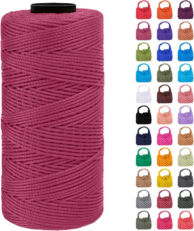 Braided Macrame Cord 1.5mm x 218yards Polypropylene Rope Polyester Rope Yarn by LEREATI