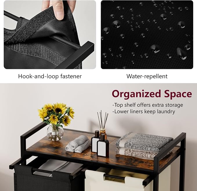 Double Compartment Laundry Basket, Laundry Sorter - Image 5